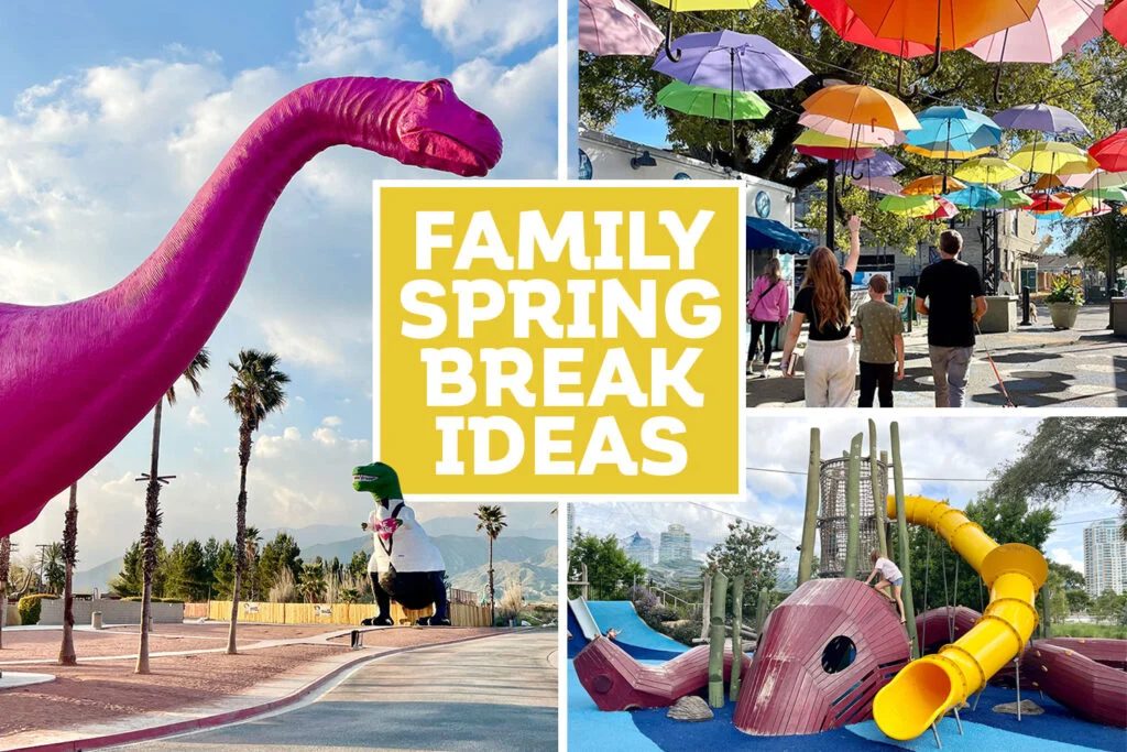 Family Spring Break Ideas with Palm Springs Umbrellas and Playground